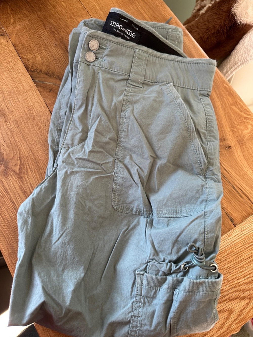 mac&me Sage Green Cargo Jogger Pants